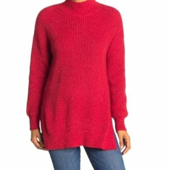 Abound | NEW Women's Bright Red Mock Turtleneck Sweater - Size XS - Picture 1 of 9